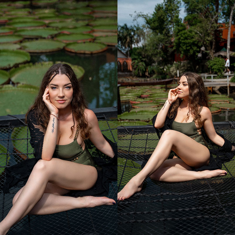 Лав стори (Love Story) фотосессия в кафе с кувшинками на Пхукете