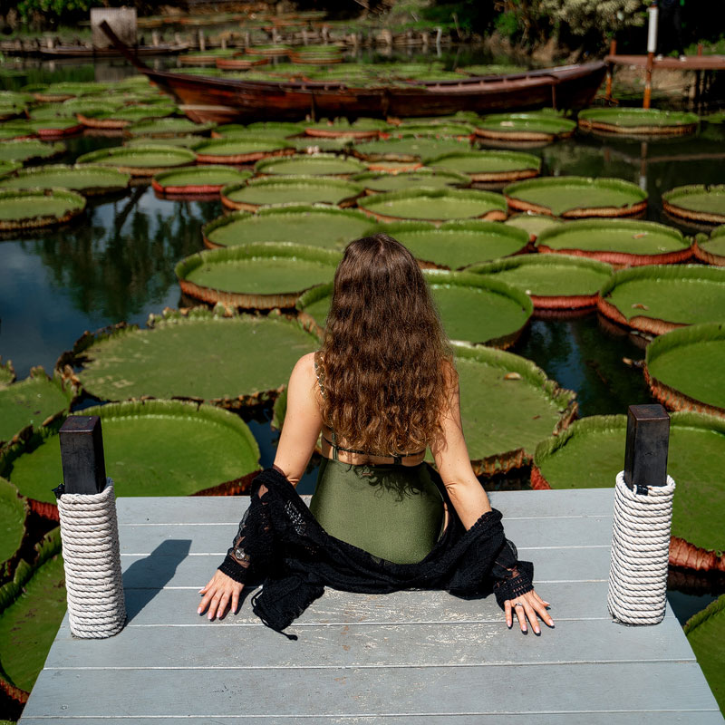 Лав стори (Love Story) фотосессия в кафе с кувшинками на Пхукете